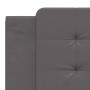 Cama con colchón cuero sintético gris 180x200 cm