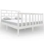 Estructura de cama de madera maciza de pino blanco 140x190 cm de vidaXL, Camas y somieres - Ref: Foro24-3101329, Precio: 145,...