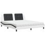 Cama con colchón cuero sintético blanco y negro 180x200 cm en Camas y somieres | Comprar online en Foro24