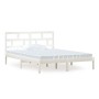 Weißer Massivholzbettrahmen 150x200 cm von vidaXL, Betten und Lattenroste - Ref: Foro24-3101224, Preis: 136,98 €, Rabatt: %