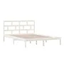 White solid wood bed frame 150x200 cm by vidaXL, Beds and slatted bases - Ref: Foro24-3101224, Price: 135,24 €, Discount: %