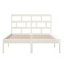 Weißer Massivholzbettrahmen 150x200 cm von vidaXL, Betten und Lattenroste - Ref: Foro24-3101224, Preis: 136,98 €, Rabatt: %