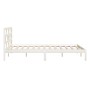 Weißer Massivholzbettrahmen 150x200 cm von vidaXL, Betten und Lattenroste - Ref: Foro24-3101224, Preis: 136,98 €, Rabatt: %