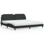 Cama con colchón cuero sintético negro 200x200 cm