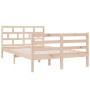 Small solid wood double bed frame 120x190 cm by vidaXL, Beds and slatted bases - Ref: Foro24-3101253, Price: 124,76 €, Discou...