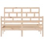 Estructura de cama de madera maciza de pino 140x200 cm de vidaXL, Camas y somieres - Ref: Foro24-3101283, Precio: 129,24 €, D...