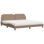 Cama con colchón cuero sintético capuchino 200x200 cm