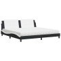 Cama con colchón cuero sintético negro y blanco 200x200 cm en Camas y somieres | Comprar online en Foro24