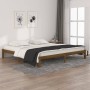 Honey brown solid pine wood bed frame 200x200 cm by vidaXL, Beds and slatted bases - Ref: Foro24-810388, Price: 126,71 €, Dis...