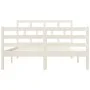 Weißer Doppelbettrahmen aus Massivholz, 135 x 190 cm von vidaXL, Betten und Lattenroste - Ref: Foro24-3101259, Preis: 146,69 ...