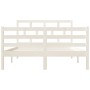 White solid wood double bed frame 135x190 cm by vidaXL, Beds and slatted bases - Ref: Foro24-3101259, Price: 153,11 €, Discou...