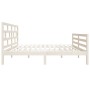 White solid wood double bed frame 135x190 cm by vidaXL, Beds and slatted bases - Ref: Foro24-3101259, Price: 153,11 €, Discou...