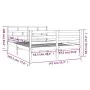 Estructura de cama doble de madera maciza blanco 135x190 cm de vidaXL, Camas y somieres - Ref: Foro24-3101259, Precio: 146,69...