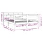 White solid wood double bed frame 135x190 cm by vidaXL, Beds and slatted bases - Ref: Foro24-3101259, Price: 153,11 €, Discou...