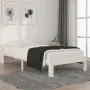 Estructura de cama madera maciza de pino blanco 90x200 cm de vidaXL, Camas y somieres - Ref: Foro24-810351, Precio: 77,42 €, ...