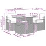 Conjunto de sofá de jardín con cojín 5 pcs beige y gris claro