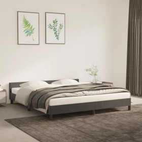 Dark gray velvet bed frame with headboard 180x200 cm by vidaXL, Beds and slatted bases - Ref: Foro24-347586, Price: 130,46 €,...