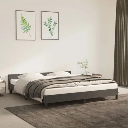 Bettgestell mit dunkelgrauem Samtkopfteil 180x200 cm von vidaXL, Betten und Lattenroste - Ref: Foro24-347586, Preis: 128,99 €...