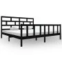 Estructura de cama de madera maciza de pino negro 200x200 cm de vidaXL, Camas y somieres - Ref: Foro24-3101372, Precio: 217,5...