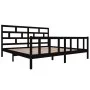 Estructura de cama de madera maciza de pino negro 200x200 cm de vidaXL, Camas y somieres - Ref: Foro24-3101372, Precio: 217,5...