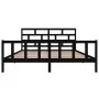 Estructura de cama de madera maciza de pino negro 200x200 cm de vidaXL, Camas y somieres - Ref: Foro24-3101372, Precio: 217,5...