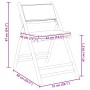 Juego de bistró plegable con cojines 5 pzas bambú blanco crema