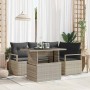Conjunto de sofá de jardín 5 pcs Gris claro 100 x 55 x 73 cm