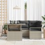 Conjunto de sofá de jardín 5 pcs Gris claro 100 x 55 x 73 cm
