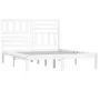 White solid pine wood bed frame 140x200 cm by vidaXL, Beds and slatted bases - Ref: Foro24-3101024, Price: 141,64 €, Discount: %
