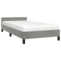 Light gray velvet bed frame with headboard 100x200cm by vidaXL, Beds and slatted bases - Ref: Foro24-347555, Price: 88,86 €, ...