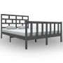 Solid gray pine wood bed frame 150x200 cm by vidaXL, Beds and slatted bases - Ref: Foro24-3101355, Price: 160,07 €, Discount: %