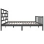 Solid gray pine wood bed frame 150x200 cm by vidaXL, Beds and slatted bases - Ref: Foro24-3101355, Price: 160,07 €, Discount: %