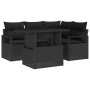 Conjunto de sofá de jardín Manual 5 pcs Negro 100 x 55 x 73 cm