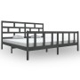 Solid gray pine wood bed frame 200x200 cm by vidaXL, Beds and slatted bases - Ref: Foro24-3101370, Price: 184,42 €, Discount: %
