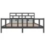 Estructura de cama de madera maciza de pino gris 200x200 cm de vidaXL, Camas y somieres - Ref: Foro24-3101370, Precio: 182,06...