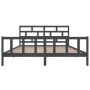 Solid gray pine wood bed frame 200x200 cm by vidaXL, Beds and slatted bases - Ref: Foro24-3101370, Price: 184,42 €, Discount: %
