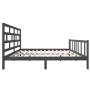 Solid gray pine wood bed frame 200x200 cm by vidaXL, Beds and slatted bases - Ref: Foro24-3101370, Price: 184,42 €, Discount: %