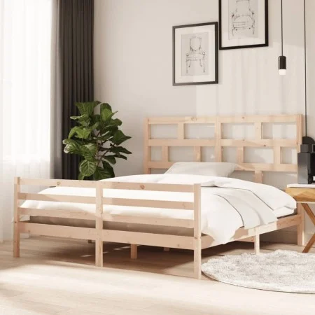 Estructura de cama madera maciza 180x200 cm de vidaXL, Camas y somieres - Ref: Foro24-3101298, Precio: 157,74 €, Descuento: %