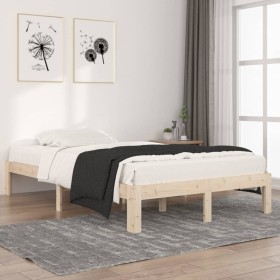 Estructura de cama madera maciza de pino 120x200 cm de vidaXL, Camas y somieres - Ref: Foro24-810360, Precio: 87,34 €, Descue...