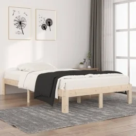 Solid pine wood bed frame 120x200 cm by vidaXL, Beds and slatted bases - Ref: Foro24-810360, Price: 86,24 €, Discount: %