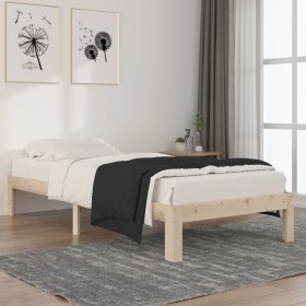 Solid pine wood bed frame 90x200 cm by vidaXL, Beds and slatted bases - Ref: Foro24-810350, Price: 66,72 €, Discount: %