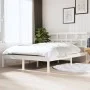 Estructura de cama de madera maciza de pino blanco 140x190 cm de vidaXL, Camas y somieres - Ref: Foro24-3101199, Precio: 130,...
