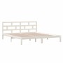 Solid white pine wood bed frame 140x190 cm by vidaXL, Beds and slatted bases - Ref: Foro24-3101199, Price: 132,88 €, Discount: %