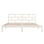 Estructura de cama de madera maciza de pino blanco 140x190 cm de vidaXL, Camas y somieres - Ref: Foro24-3101199, Precio: 130,...