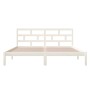 Solid white pine wood bed frame 140x190 cm by vidaXL, Beds and slatted bases - Ref: Foro24-3101199, Price: 132,88 €, Discount: %