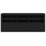 Aparador con luces LED negro 162x37x67 cm