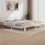Massives Bettgestell aus weißem Kiefernholz, 200 x 200 cm von vidaXL, Betten und Lattenroste - Ref: Foro24-810516, Preis: 152...