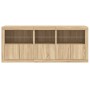 Aparador con luces LED roble Sonoma 162x37x67 cm