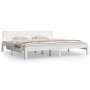 Estructura de cama madera maciza de pino blanco 200x200 cm de vidaXL, Camas y somieres - Ref: Foro24-810516, Precio: 154,17 €...