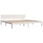 Massives Bettgestell aus weißem Kiefernholz, 200 x 200 cm von vidaXL, Betten und Lattenroste - Ref: Foro24-810516, Preis: 152...